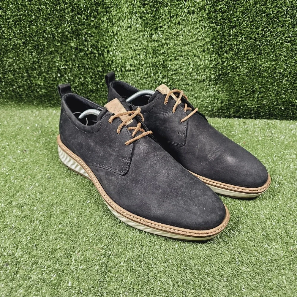 ECCO ST.1 Hybrid Black Nubuck Leather Derby Casual Sneakers Mens 43 US Size 9